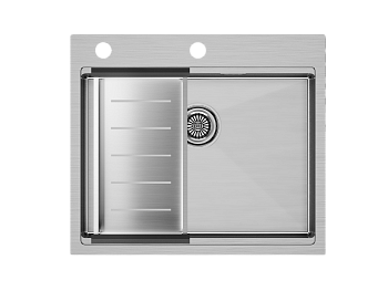 Кухонная мойка Paulmark PM705951-BS+A405-BS 60х50 цвет нержавеющая сталь поверхность матовая